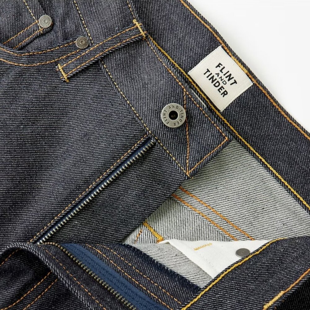 Flint &Tinder Icon Raw Denim - Slim  in Raw - Made in the USA Size 36"